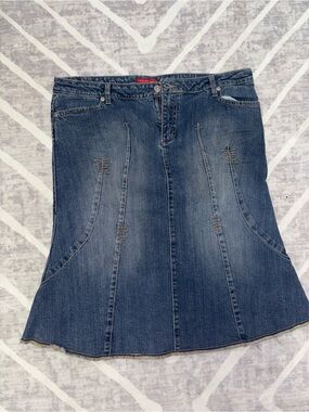 Smart Set vintage Light Blue Embroidered Denim Waistband size 13 Y2K